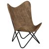 vidaXL Chaise papillon Taupe Toile