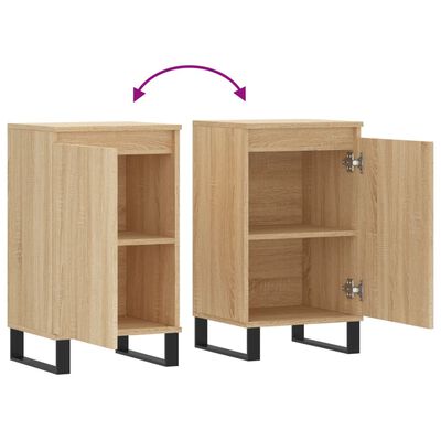 vidaXL Buffets 2 pcs chêne sonoma 40x35x70 cm bois d'ingénierie