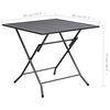 vidaXL Table pliable en maille 80x80x72 cm Acier Anthracite
