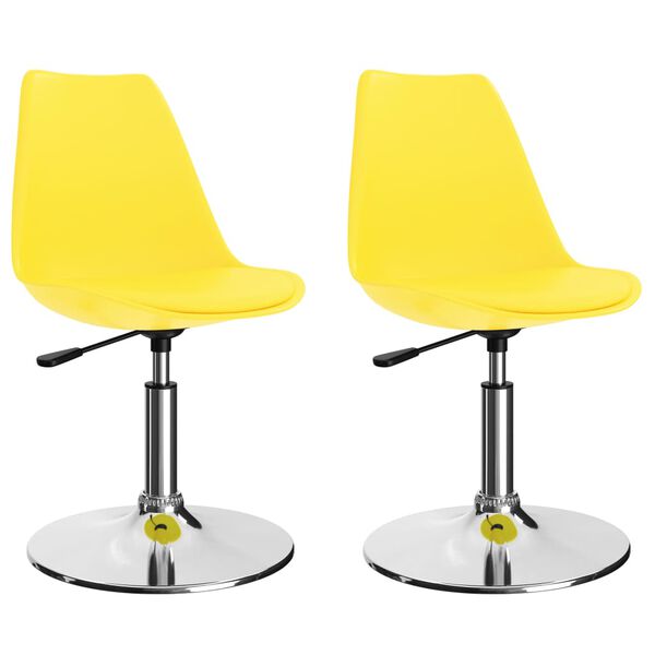 vidaXL Chaises &agrave; manger pivotantes lot de 2 jaune similicuir