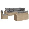 vidaXL Salon de jardin avec coussins 8 pcs beige r&eacute;sine tress&eacute;e
