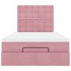 vidaXL Cadre de lit ottoman avec matelas rose 120x190 cm velours