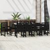 vidaXL Ensemble &agrave; manger de jardin 11 pcs noir bois massif de pin