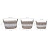 vidaXL Lits sur&eacute;lev&eacute;s 3 pcs Osier avec doublure en PE