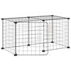vidaXL Cage animaux de compagnie &agrave; 8 panneaux et porte Noir 70x35x35 cm
