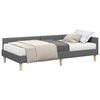 vidaXL Cadre de lit d'angle avec matelas Autre 2 pc Gris tissu