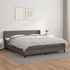 vidaXL Sommier &agrave; lattes de lit avec matelas Gris 160x200 cm Similicuir