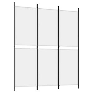vidaXL Cloison de s&eacute;paration 3 panneaux Blanc 150x180 cm Tissu
