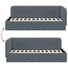vidaXL Cadre de lit d'angle Gris fonc&eacute; 90 x 190 cm Velours