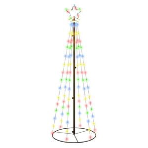 vidaXL Arbre de No&euml;l c&ocirc;ne 108 LED Color&eacute;es 70x180 cm