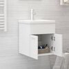 vidaXL Armoire d'évier avec lavabo intégré Blanc Bois d'ingénierie