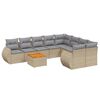 vidaXL Salon de jardin avec coussins 9 pcs beige r&eacute;sine tress&eacute;e