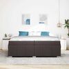 vidaXL Cadre de lit avec matelas Marron fonc&eacute; 200 x 200 cm tissu