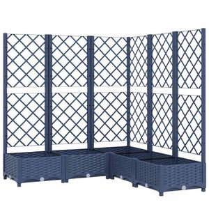 vidaXL Jardini&egrave;re avec treillis bleu gris 120x120x121,5 cm PP