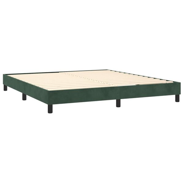vidaXL Sommier &agrave; lattes de lit et matelas Vert fonc&eacute; 180x200cm Velours