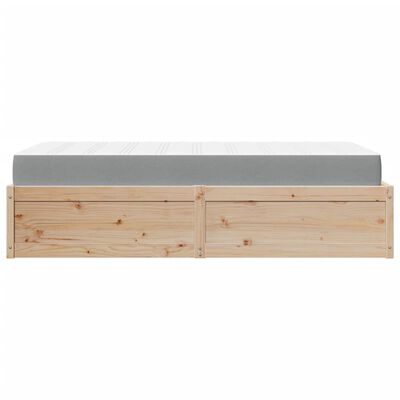 vidaXL Lit avec matelas 90x200 cm bois massif de pin