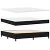 vidaXL Lit &agrave; ressorts avec matelas Noir 200 x 200 cm tissu