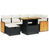 vidaXL Salon de jardin 7 pcs avec coussins noir r&eacute;sine tress&eacute;e