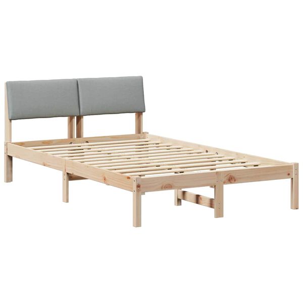 vidaXL Cadre de lit avec t&ecirc;te de lit Marron et gris clair 120 x 190 cm