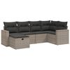 vidaXL Salon de jardin 6 pcs avec coussins gris r&eacute;sine tress&eacute;e