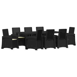 vidaXL Ensemble de salle &agrave; manger pour jardin 9 pc Anthracite et cr&egrave;me