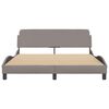 vidaXL Cadre de lit Dover taupe 160x200 cm tissu