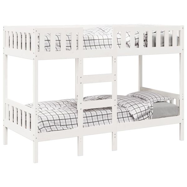 vidaXL Lit superpos&eacute; Blanc 75x190 cm Bois de pin massif