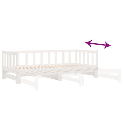 vidaXL Lit coulissant blanc bois de pin massif 2x(90x200) cm