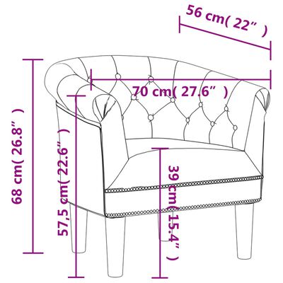 vidaXL Fauteuil marron similicuir