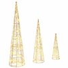 vidaXL Sapin de No&euml;l 3 pc Blanc chaud 20 x 20 x 80 cm PET 90 LED