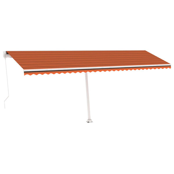 vidaXL Auvent manuel r&eacute;tractable avec LED 600x350 cm Orange et marron