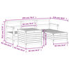 vidaXL Salon de jardin 5 pcs blanc bois massif de pin