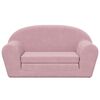 vidaXL Canap&eacute;-lit pour enfants &agrave; 2 places Rose Peluche douce