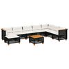 vidaXL Salon de jardin 9 pcs avec coussins noir r&eacute;sine tress&eacute;e