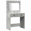 vidaXL Ensemble de table de maquillage avec LED 3 pcs Gris b&eacute;ton