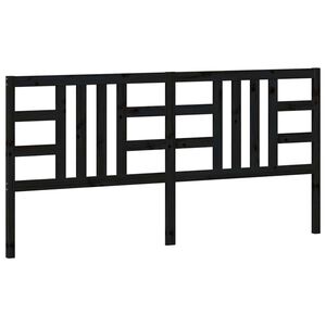 vidaXL T&ecirc;te de lit Noir 206x4x100 cm Bois massif de pin
