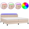 vidaXL Sommier &agrave; lattes de lit avec matelas LED Cappuccino 200x200 cm
