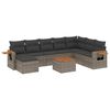 vidaXL Salon de jardin 9 pcs avec coussins gris r&eacute;sine tress&eacute;e