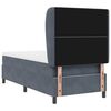 vidaXL Lit &agrave; ressorts avec matelas Gris fonc&eacute; 200 x 90 cm Polyester