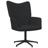 vidaXL Chaise de relaxation avec tabouret Noir Tissu