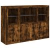 vidaXL Buffets avec lumi&egrave;res LED 3 pcs ch&ecirc;ne fum&eacute; bois d'ing&eacute;nierie