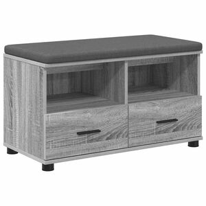 vidaXL Banc d'entr&eacute;e avec coussin Gris Sonoma 80 x 38 x 46 cm