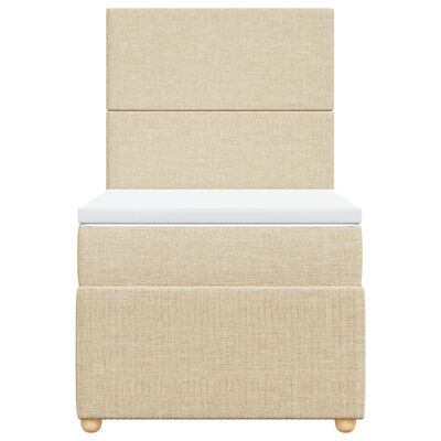 vidaXL Sommier à lattes de lit avec matelas Crème 100x200 cm Tissu