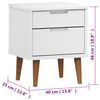 vidaXL Table de chevet MOLDE Blanc 40x35x48 cm Bois de pin massif
