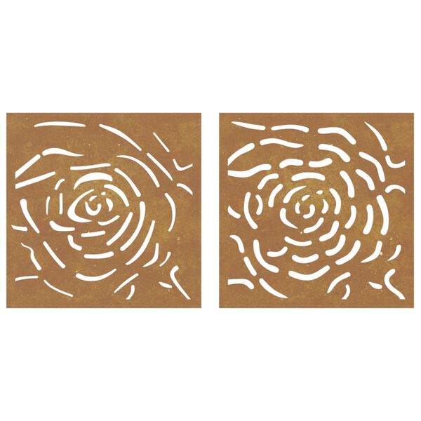 vidaXL D&eacute;corations murales jardin 2 pcs 55x55 cm design de rose