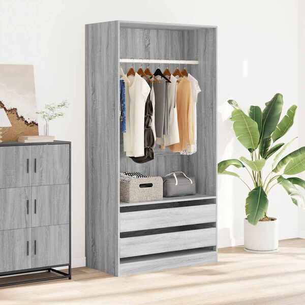 vidaXL Garde-robe Sonoma gris 100x50x200 cm Bois d'ing&eacute;nierie