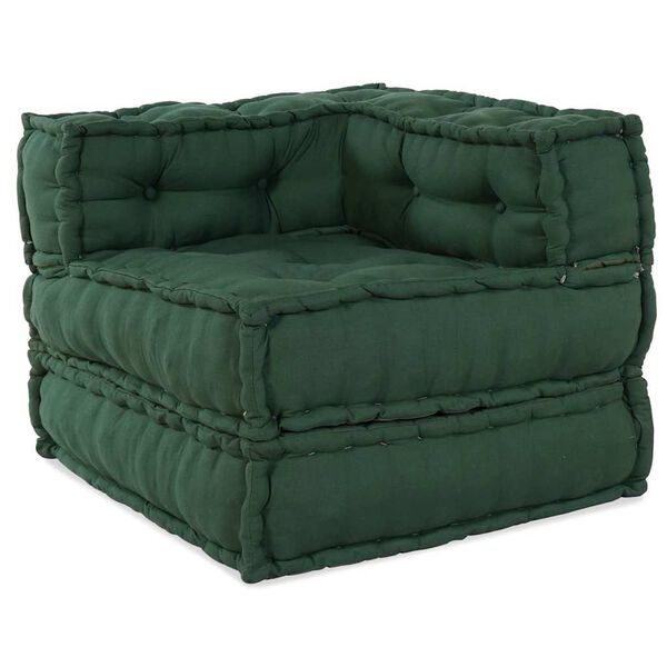 vidaXL Canap&eacute; modulaire 3 pcs Vert tissu