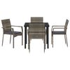 vidaXL Ensemble de salle &agrave; manger pour jardin 5 pcs Gris polyrotin