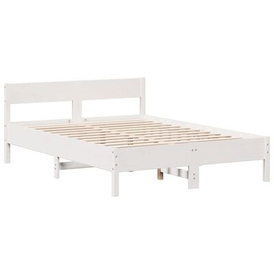 vidaXL Lit bibliothèque sans matelas blanc 120x190 cm bois pin massif