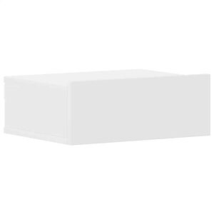 vidaXL Table de chevet flottante Blanc 40x30x15 cm Bois d'ing&eacute;nierie